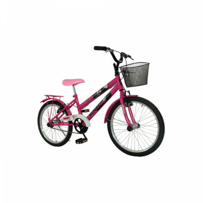 BICICLETA ARO 20 SOUTH CISSA ROSA PINK C/ PARALAMA BAGAGEIRO