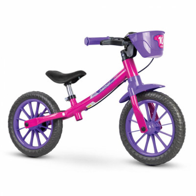 BICICLETA INFANTIL BALANCE FEMININA ROSA/VIOLETA NATHOR