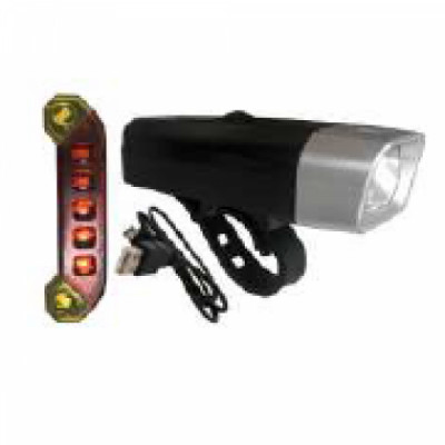 FAROL LED RECARREGAVEL USB 800 LUMENS + VISTA LIGHT TRASEIRO