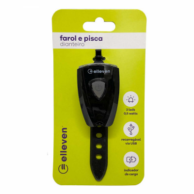 FAROL BATERIA 2 LEDS 0.5W PRETO ELL